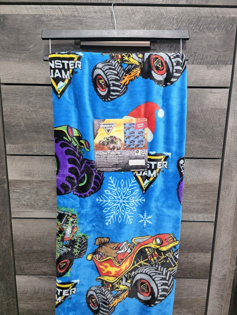 Monster Jam Plush Christmas Throw Blanket 60in x 70in